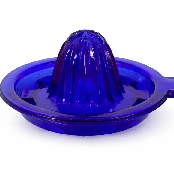 Vintage Hazel-Atlas Cobalt Blue Glass Citrus Juicer Reamer - Picture 2 of 3